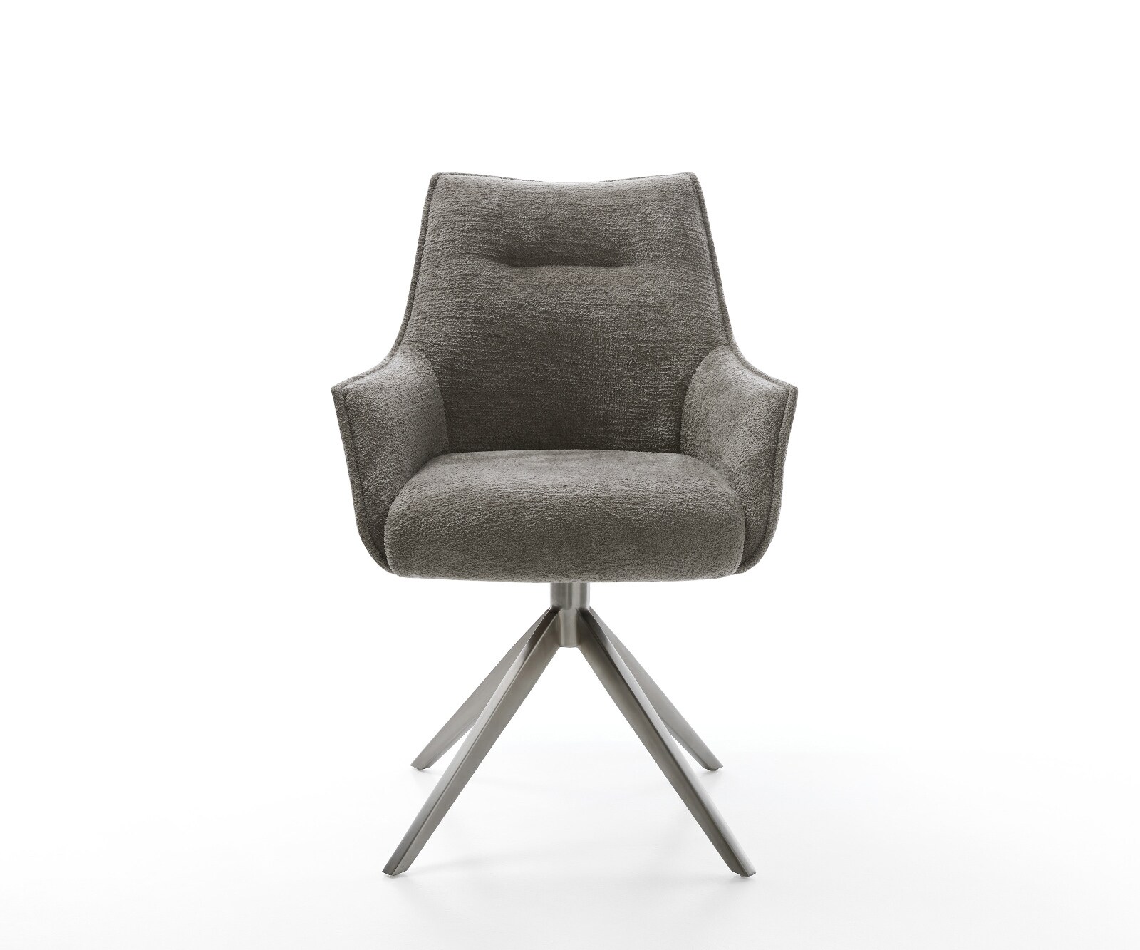 Draaistoel Alja-Flex met armleuning bouclé zacht mud kruisframe breed grafiet 360° draaibaar rocker-functie pocketveer kern 2