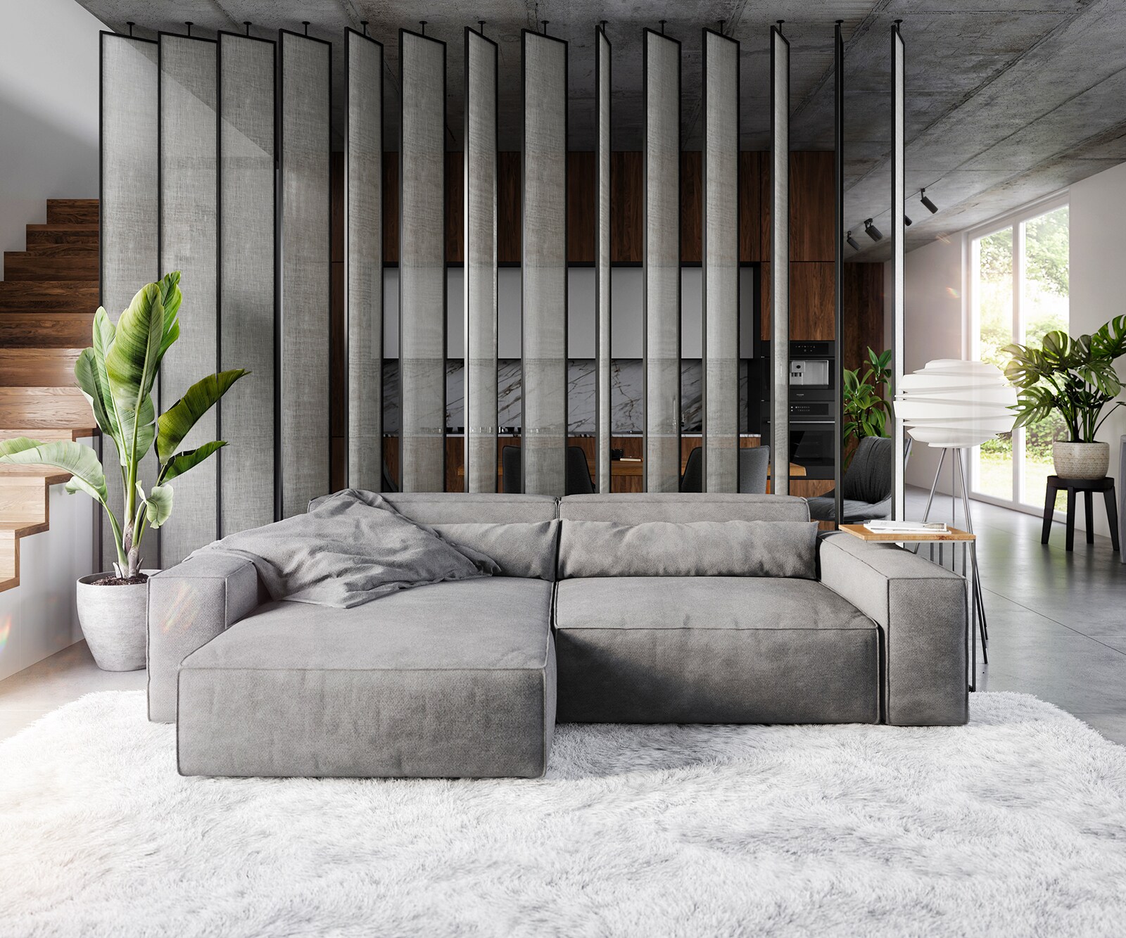 Hoekbank Sirpio XL 270x170 cm microvezel taupe recamiere variabele 1