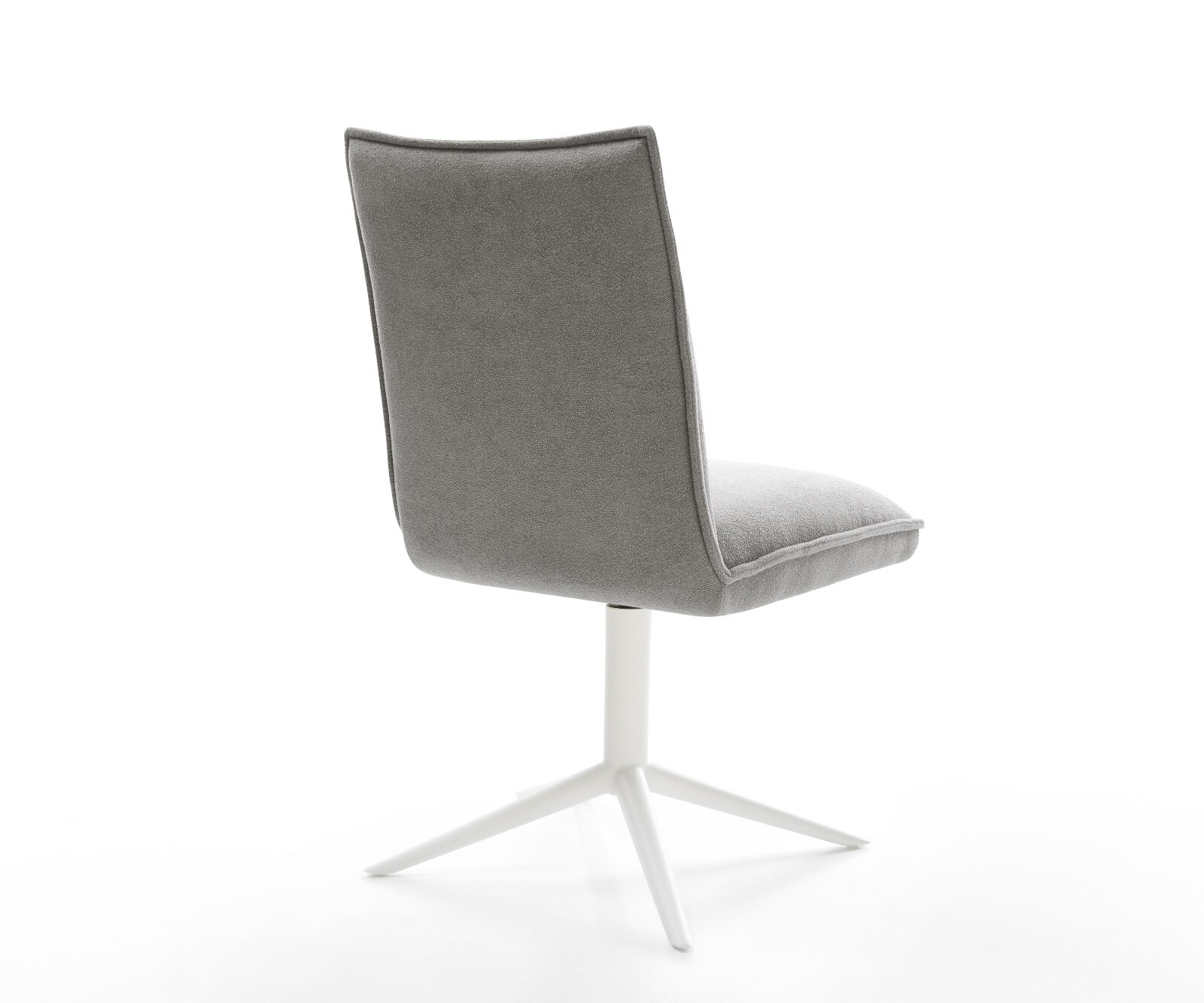 Draaistoel Lelio-Flex zachte stof met structuur grijs kruispoot wit 360° draaibaar rocker-functie pocketveer kern 5