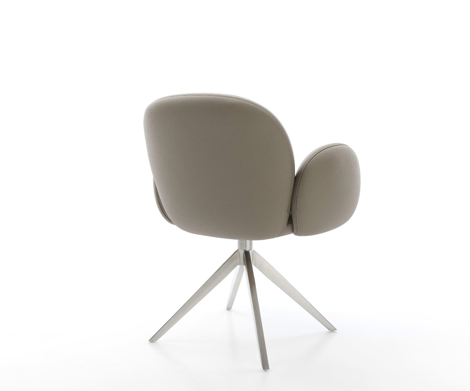 Draaistoel Nube-Flex met armleuning echt leer mud kruisframe breed roestvrij staal 360° draaibaar rocker-functie pocketveer kern 4