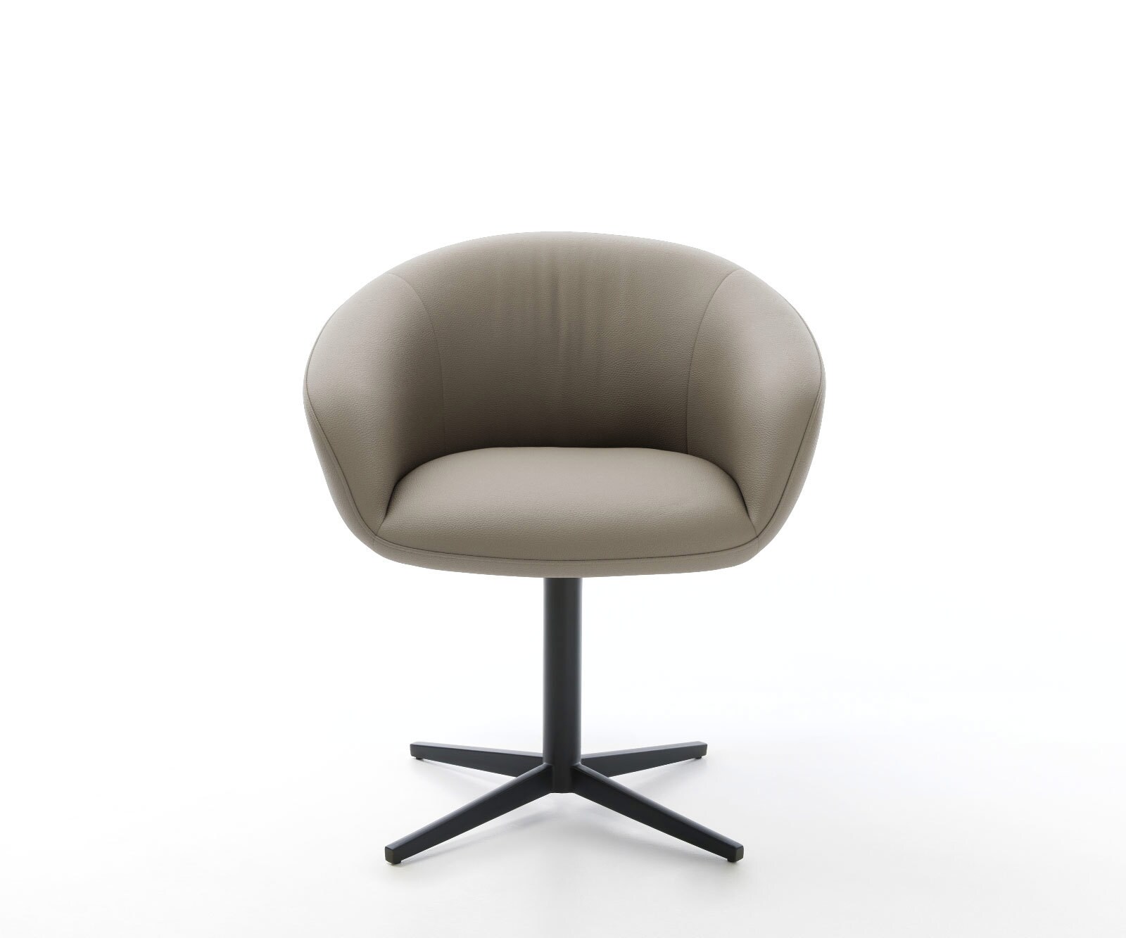 Draaistoel Vinka-Flex met armleuning echt leer mud kruispoot zwart 360° draaibaar pocketveer kern 2