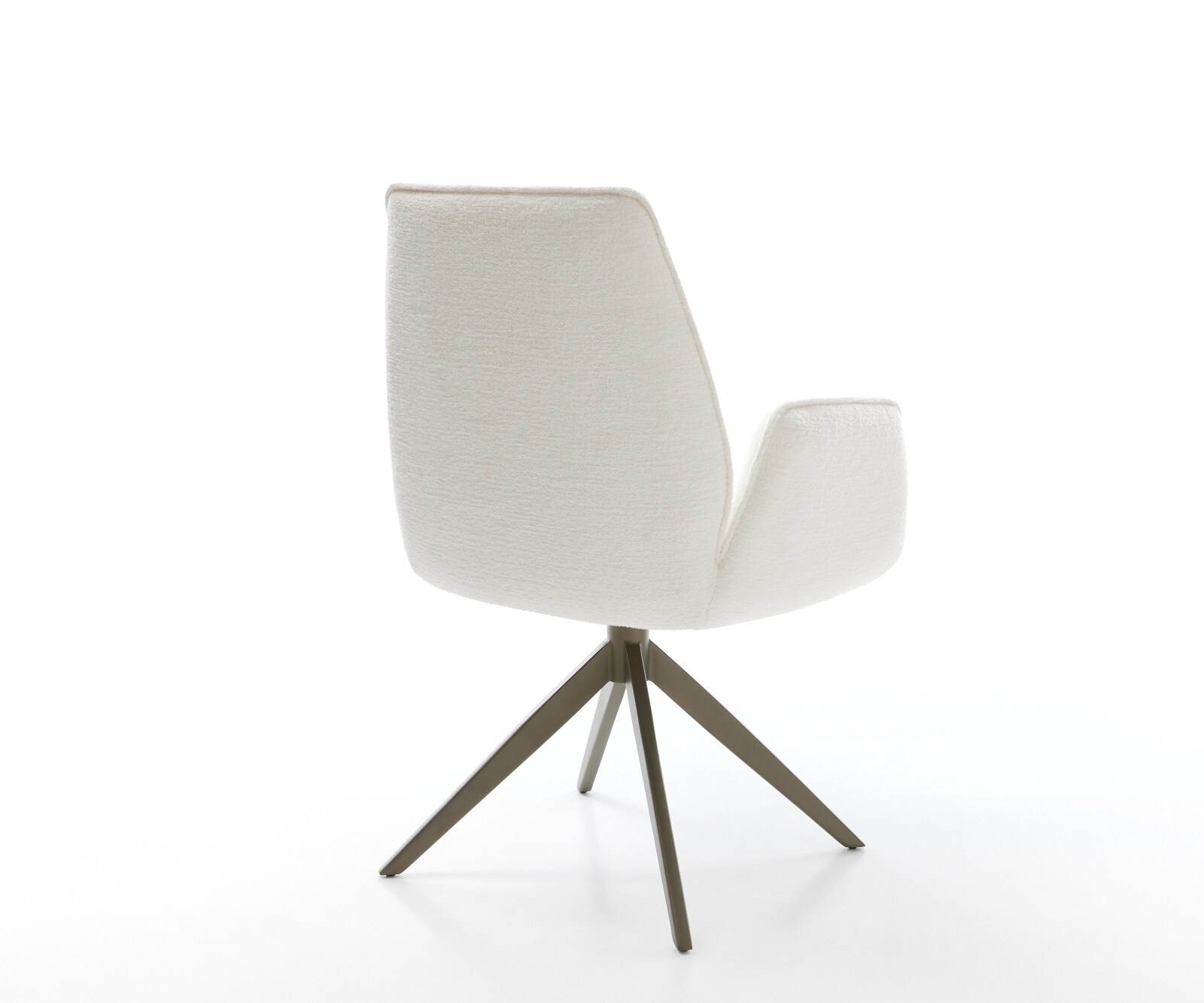 Draaistoel Zoa-Flex bouclé zacht beige kruisframe breed afwerking met titanium 360° draaibaar rocker-functie pocketveer kern 5