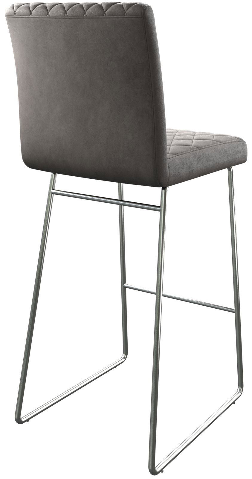 Barstoel Earnest-Flex diamant quilten antraciet vintage slipframe roestvrij staal 5