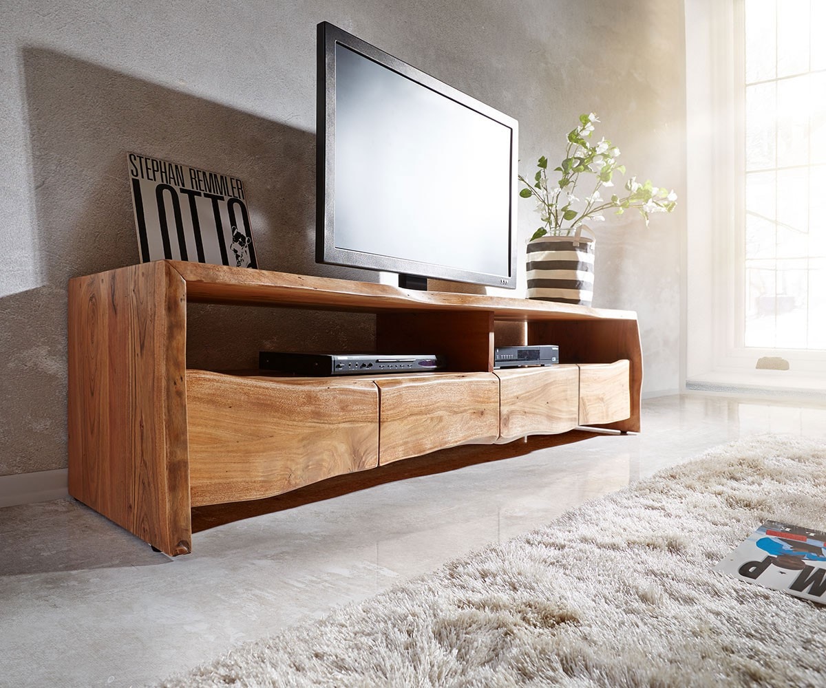 TV-meubel Live-Edge 190 cm acacia natuur 4 laden 2 vakken TV-meubel Live-Edge 190 cm acacia natuur 4 laden 2 vakken