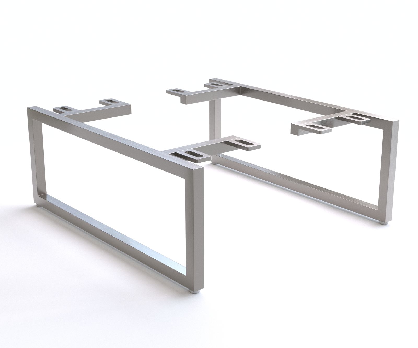 Slipvoet smal 15 cm geborsteld RVS voor boxmeubelen diepte 40 cm (set van 2)