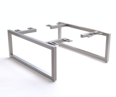Slipvoet smal 15 cm geborsteld RVS voor boxmeubelen diepte 40 cm (set van 2)