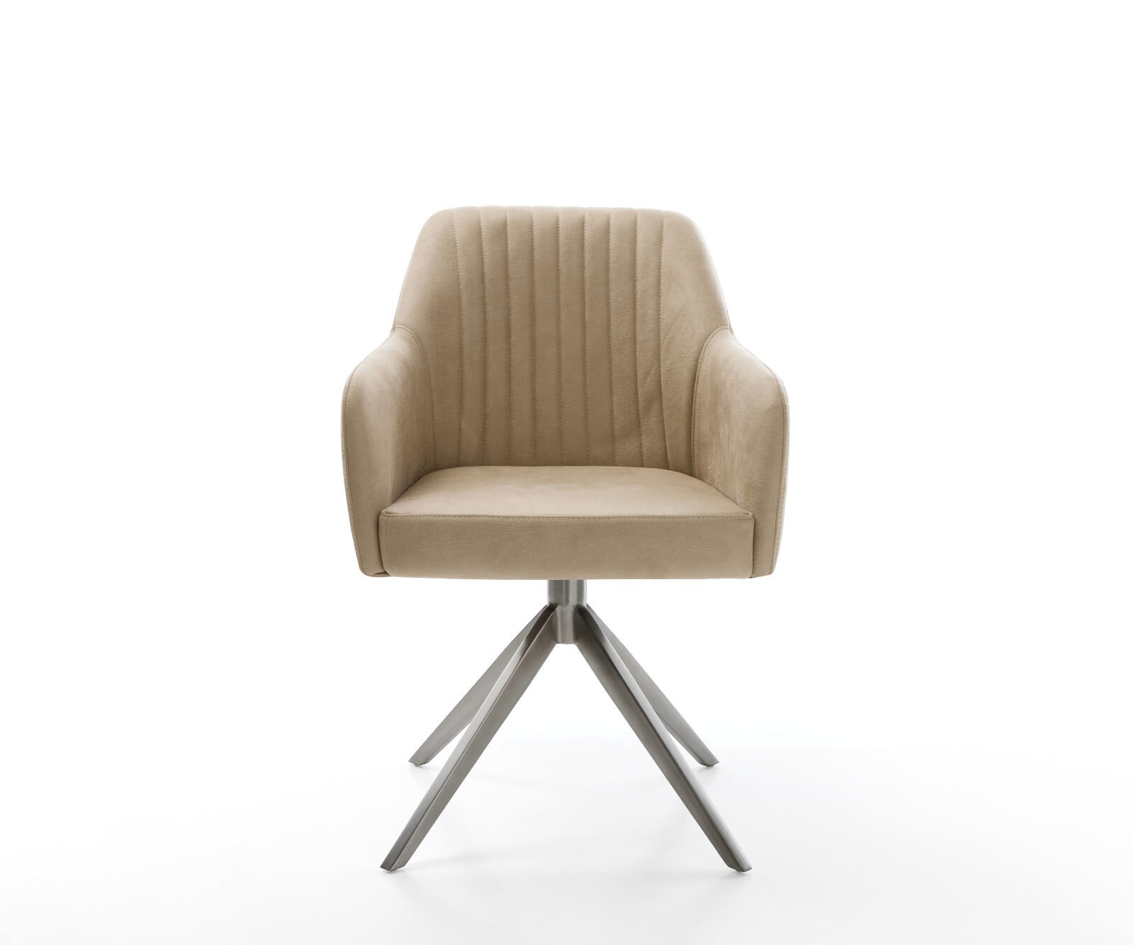 Draaistoel Greg-Flex microvelours beige vintage kruisframe breed grafiet 360° draaibaar rocker-functie pocketveer kern 1