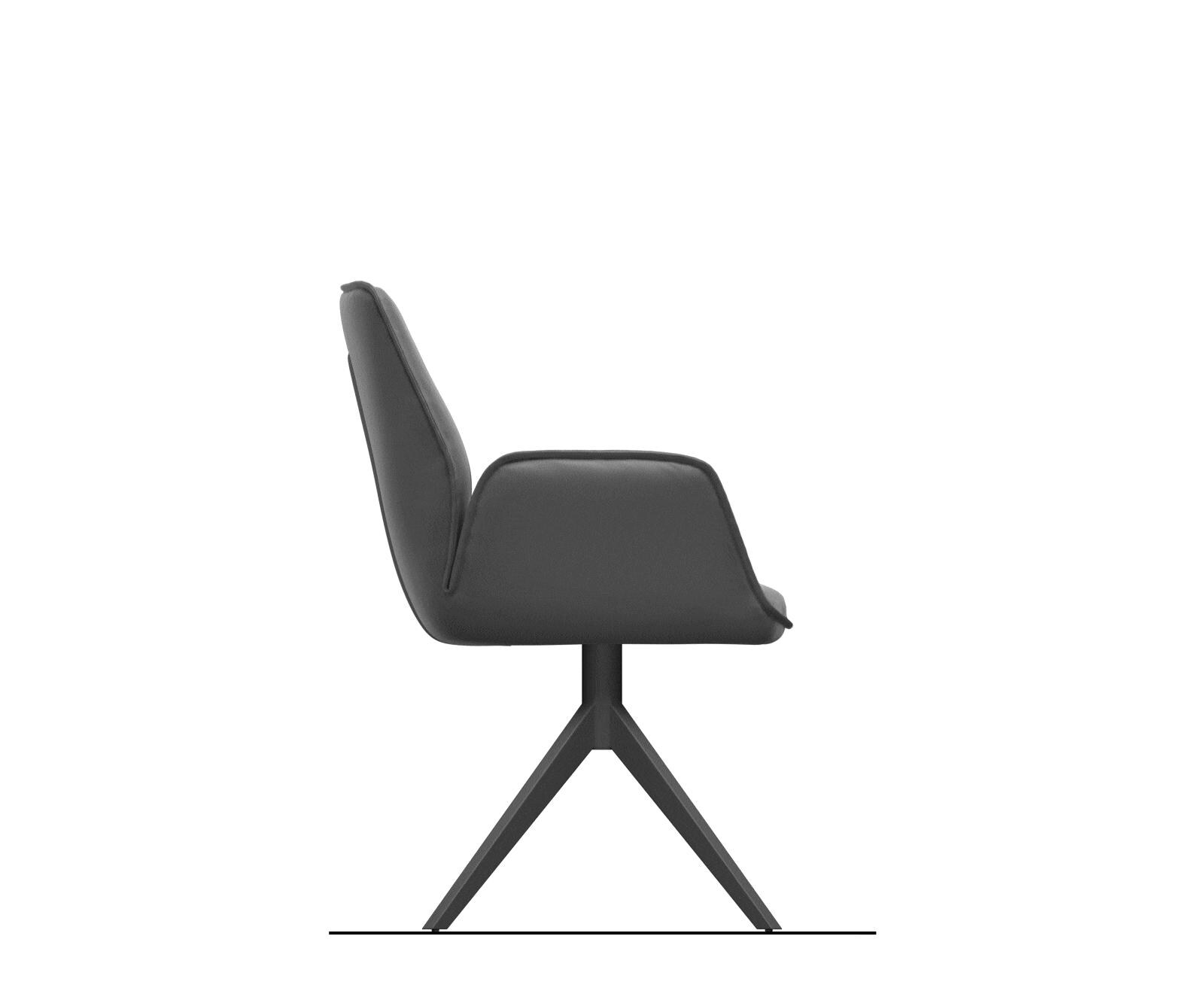Draaistoel Zoa-Flex materiaalmix echt leer wit-pastelblauw kruisframe breed wit 360° draaibaar rocker-functie pocketveer kern 9