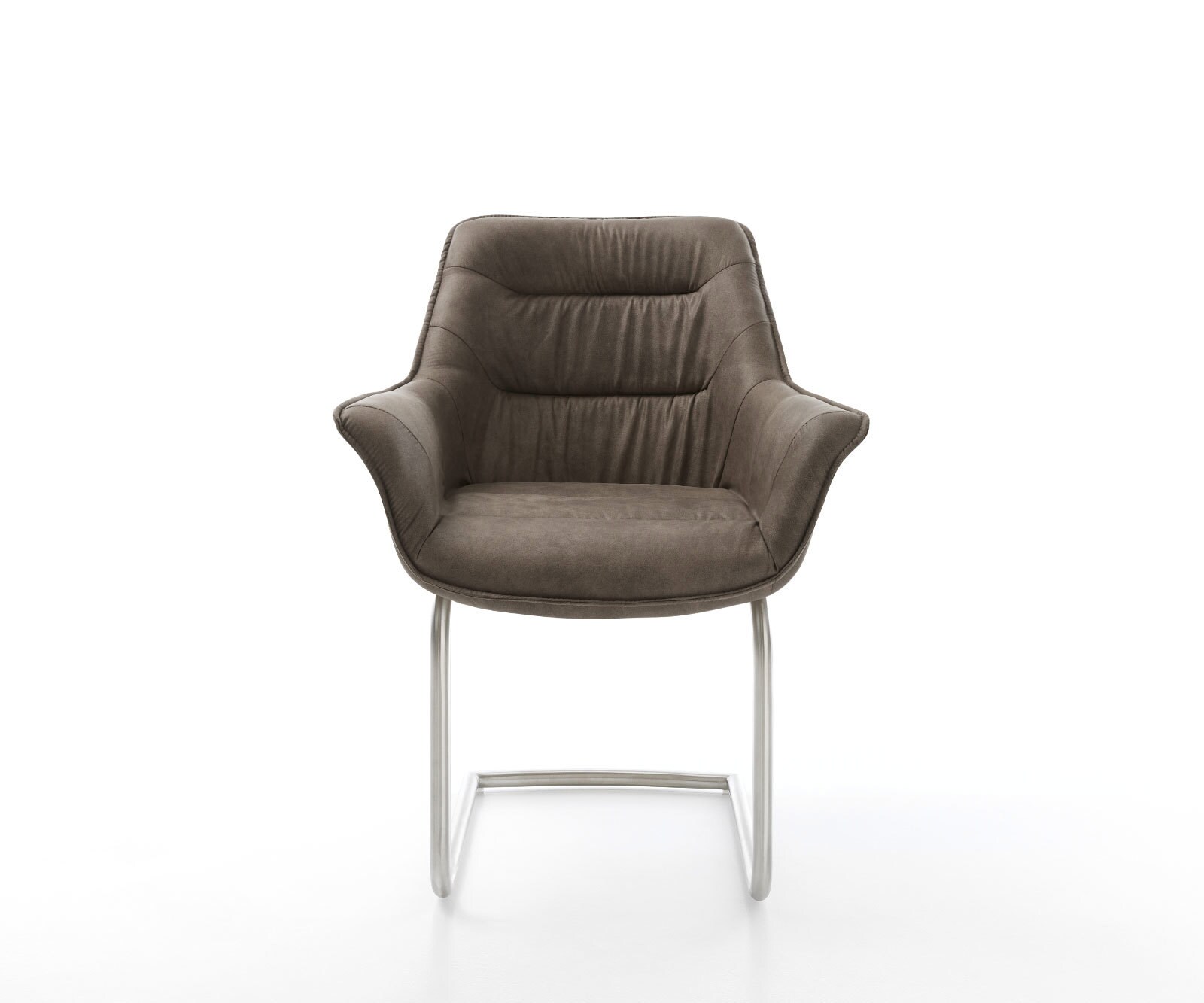 Sledemodel Kaira-Flex microvelours taupe vintage sledemodel rond roestvrij staal 1 Sledemodel Kaira-Flex microvelours taupe vintage sledemodel rond roestvrij staal 1