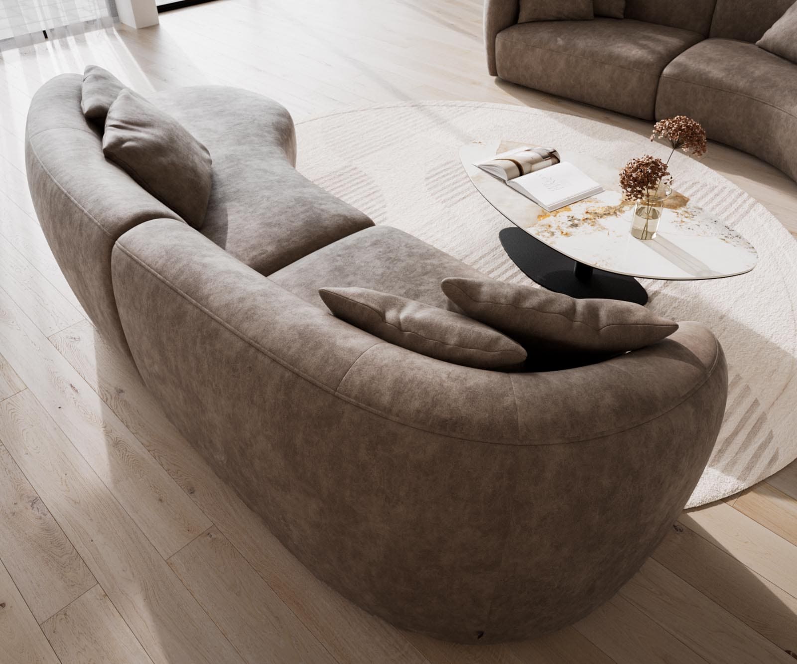 Mairi bank 330x160 cm microvezel taupe vintage 5 Mairi bank 330x160 cm microvezel taupe vintage 5
