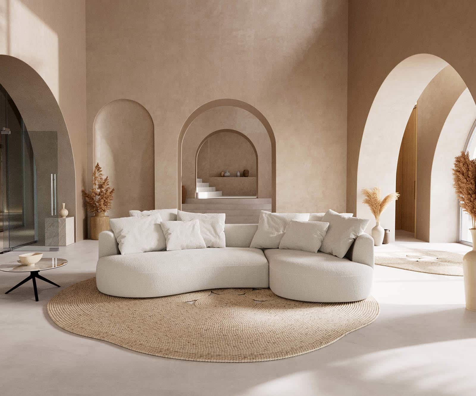 Sofa Edina 330x170 cm Bouclé crème-wit 2