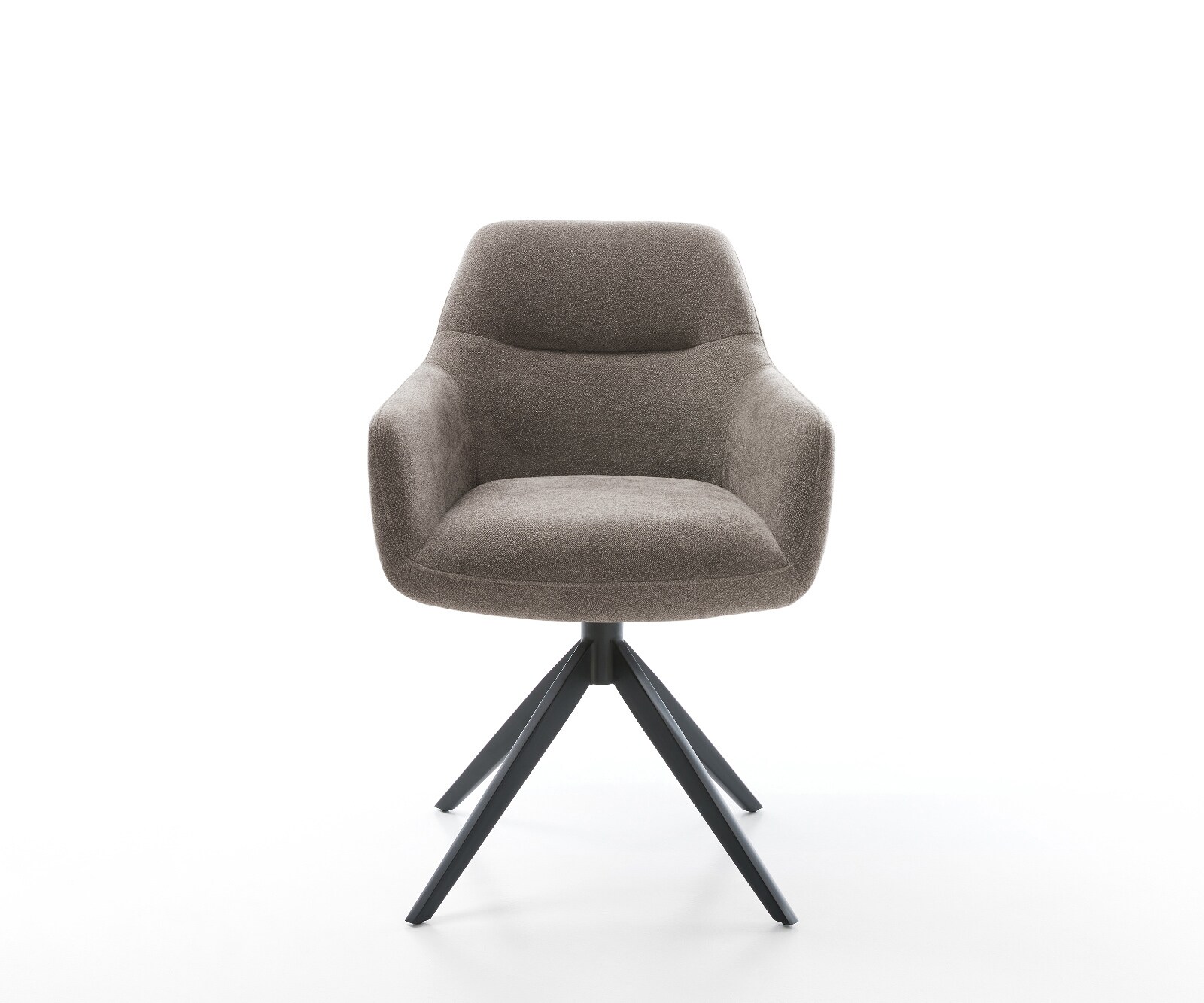 Draaistoel Pejo-Flex zachte stof met structuur taupe kruisframe breed zwart 360° draaibaar rocker-functie pocketveer kern 1