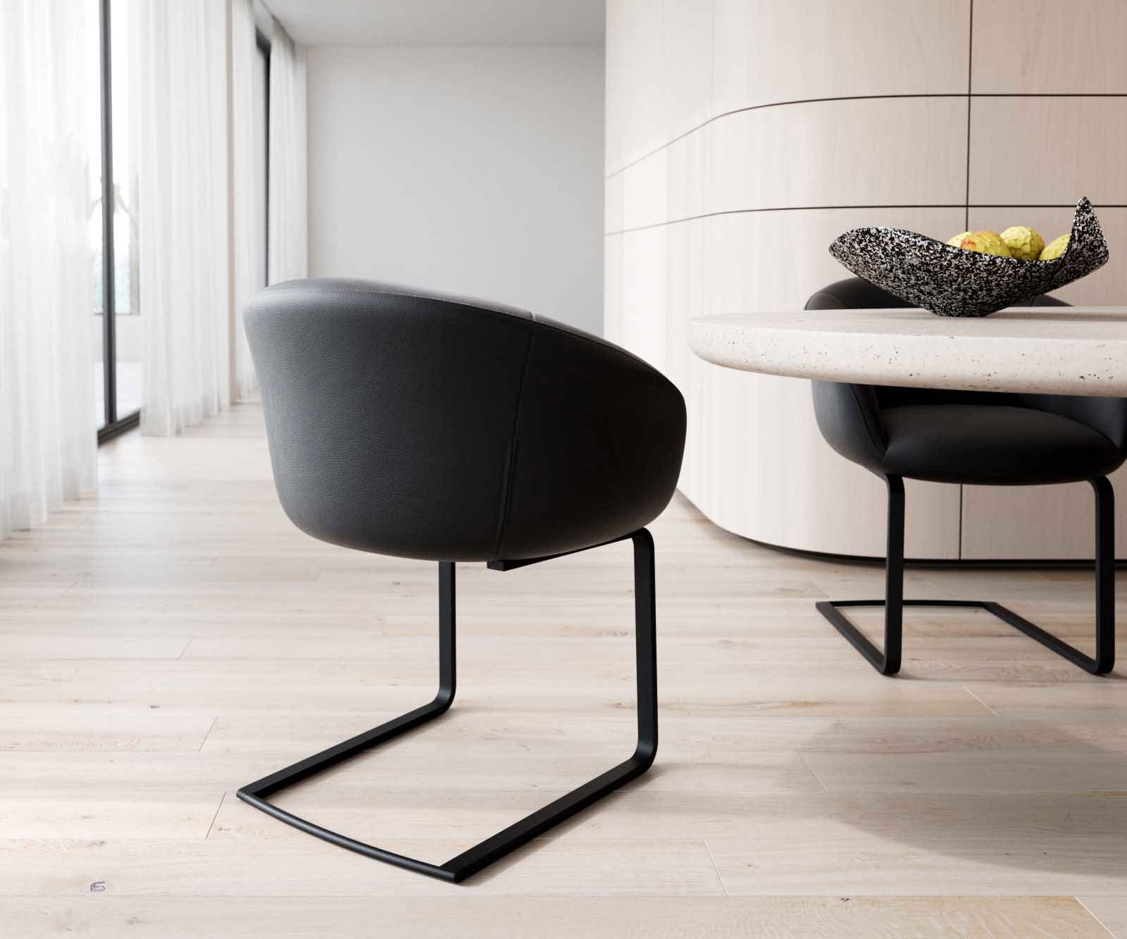 Sledemodel Vinka-Flex met armleuning echt leer zwart sledemodel vlak zwart pocketveer kern 4 Sledemodel Vinka-Flex met armleuning echt leer zwart sledemodel vlak zwart pocketveer kern 4