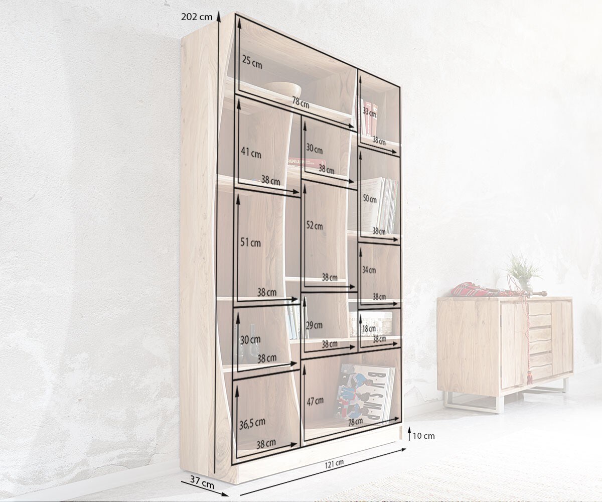Staande-kast Live-Edge 242 cm acacia natuur 2er Set 10