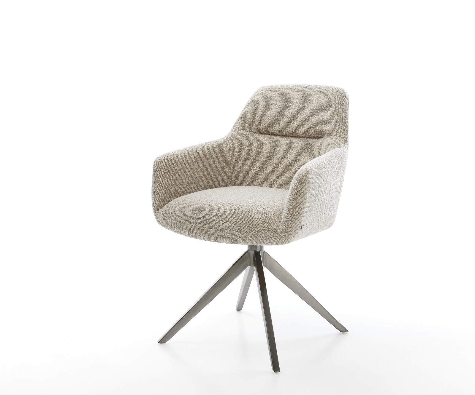 Draaistoel Pejo-Flex geweven stof beige kruisframe breed grafiet 360° draaibaar rocker-functie pocketveer kern 1