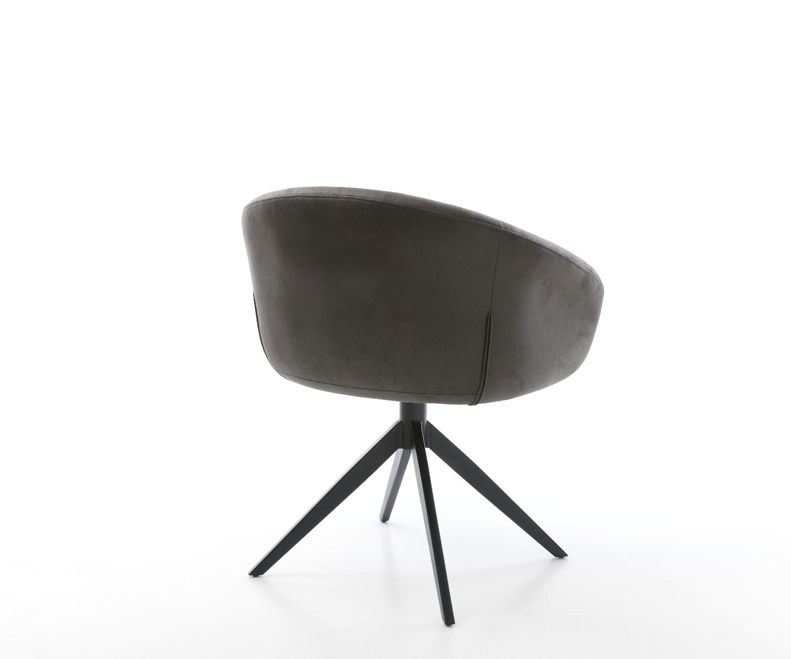 Draaistoel Vinka-Flex met armleuning microvelours antraciet vintage kruisframe breed zwart 360° draaibaar rocker-functie pocketveer kern 4