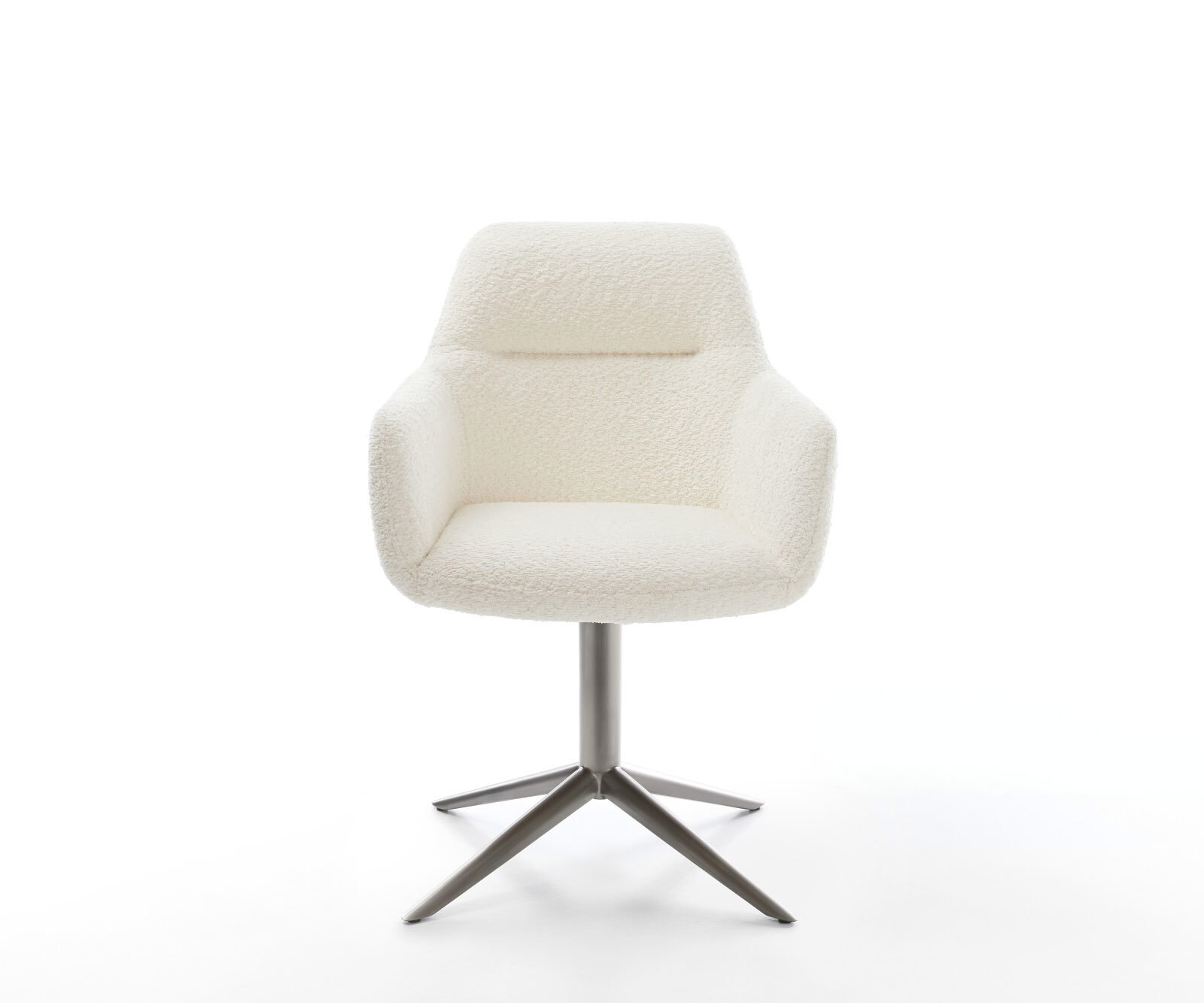 Draaistoel Pejo-Flex bouclé wit kruispoot grafiet 360° draaibaar rocker-functie pocketveer kern 2