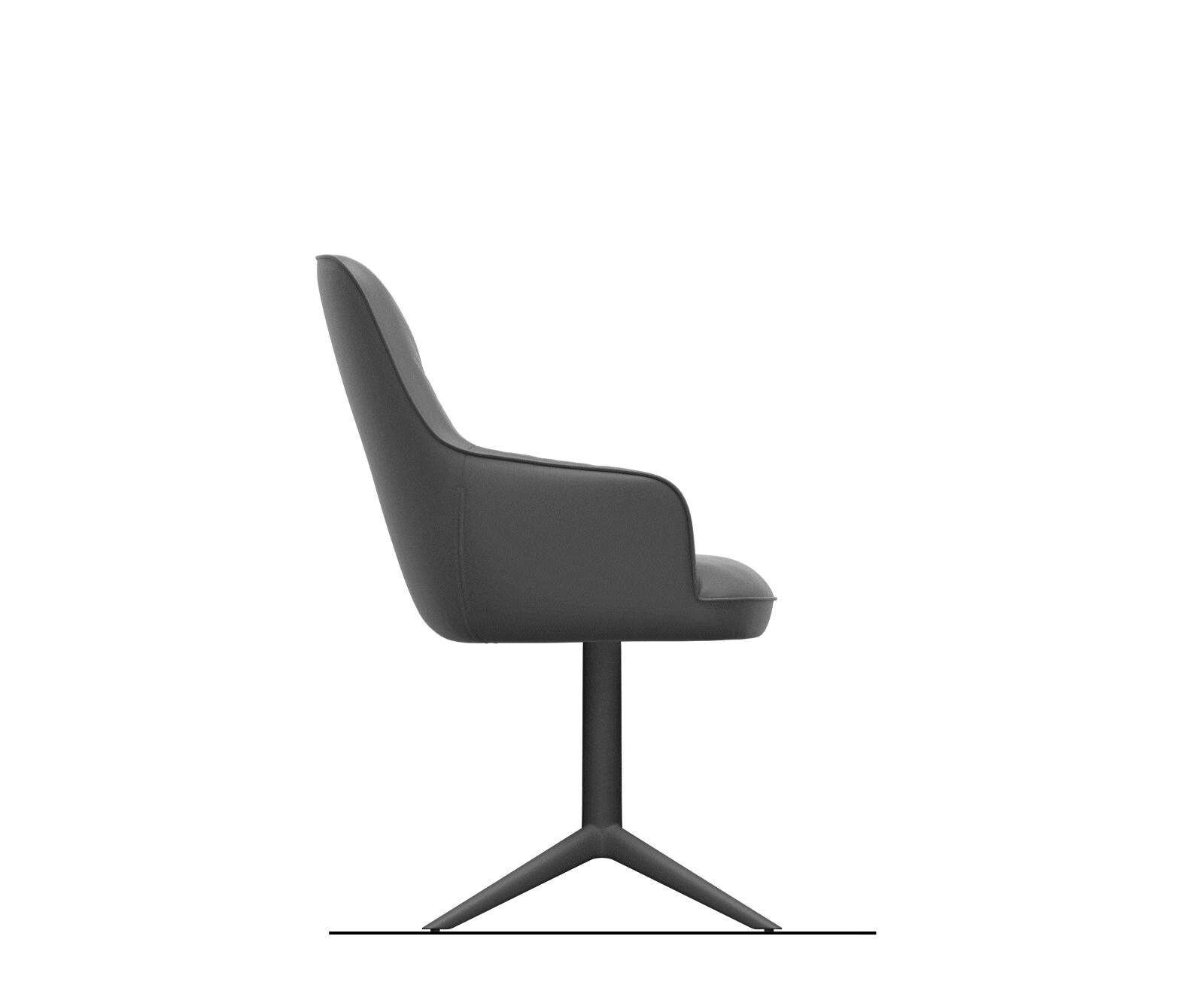 Draaistoel Zelia-Flex met armleuning zachte stof met structuur grijs kruispoot afwerking met titanium 360° draaibaar rocker-functie pocketveer kern 9