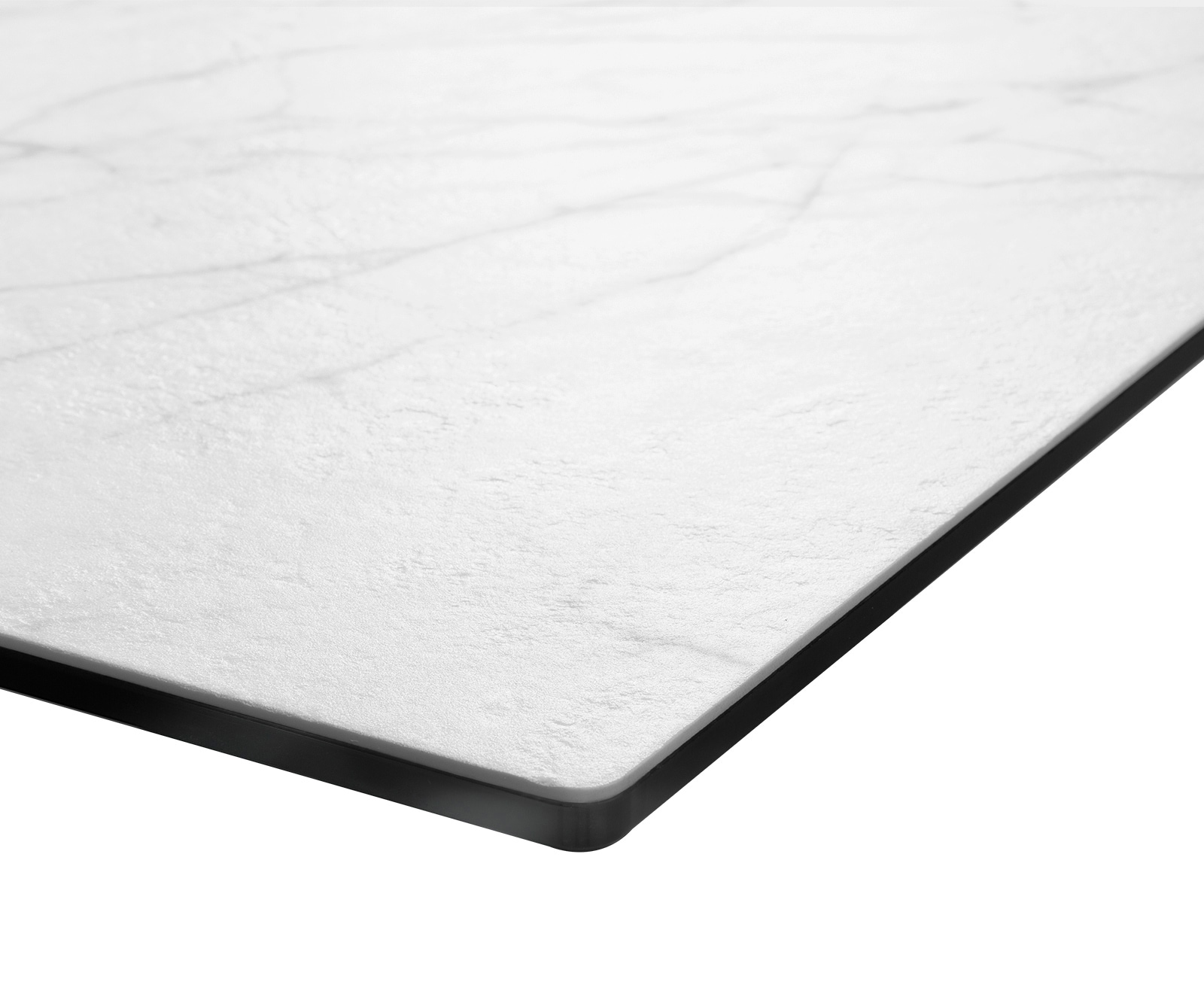 Eettafel Edge 200x100cm Laminam® keramiek wit middenpoot vlak staal zwart 5 Eettafel Edge 200x100cm Laminam® keramiek wit middenpoot vlak staal zwart 5