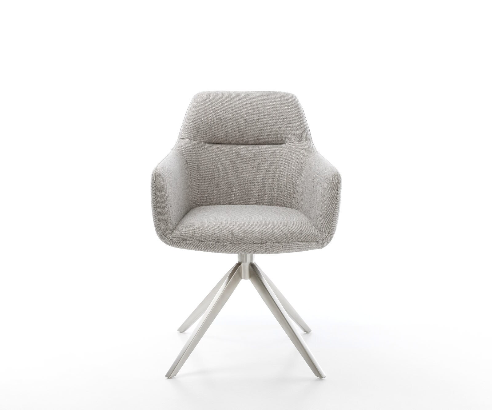 Draaistoel Pejo-Flex stripes lichtgrijs kruisframe breed roestvrij staal 360° draaibaar rocker-functie pocketveer kern 2