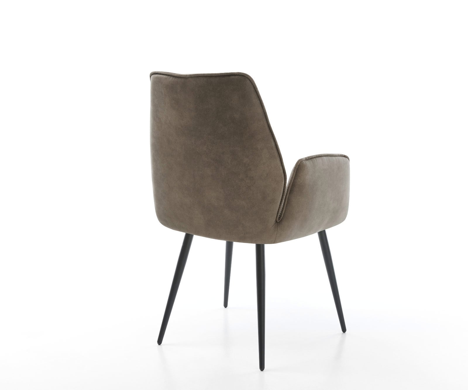 Eetkamerstoel Zoa-Flex microvelours taupe vintage 4-poot conisch zwart pocketveer kern 4 Eetkamerstoel Zoa-Flex microvelours taupe vintage 4-poot conisch zwart pocketveer kern 4
