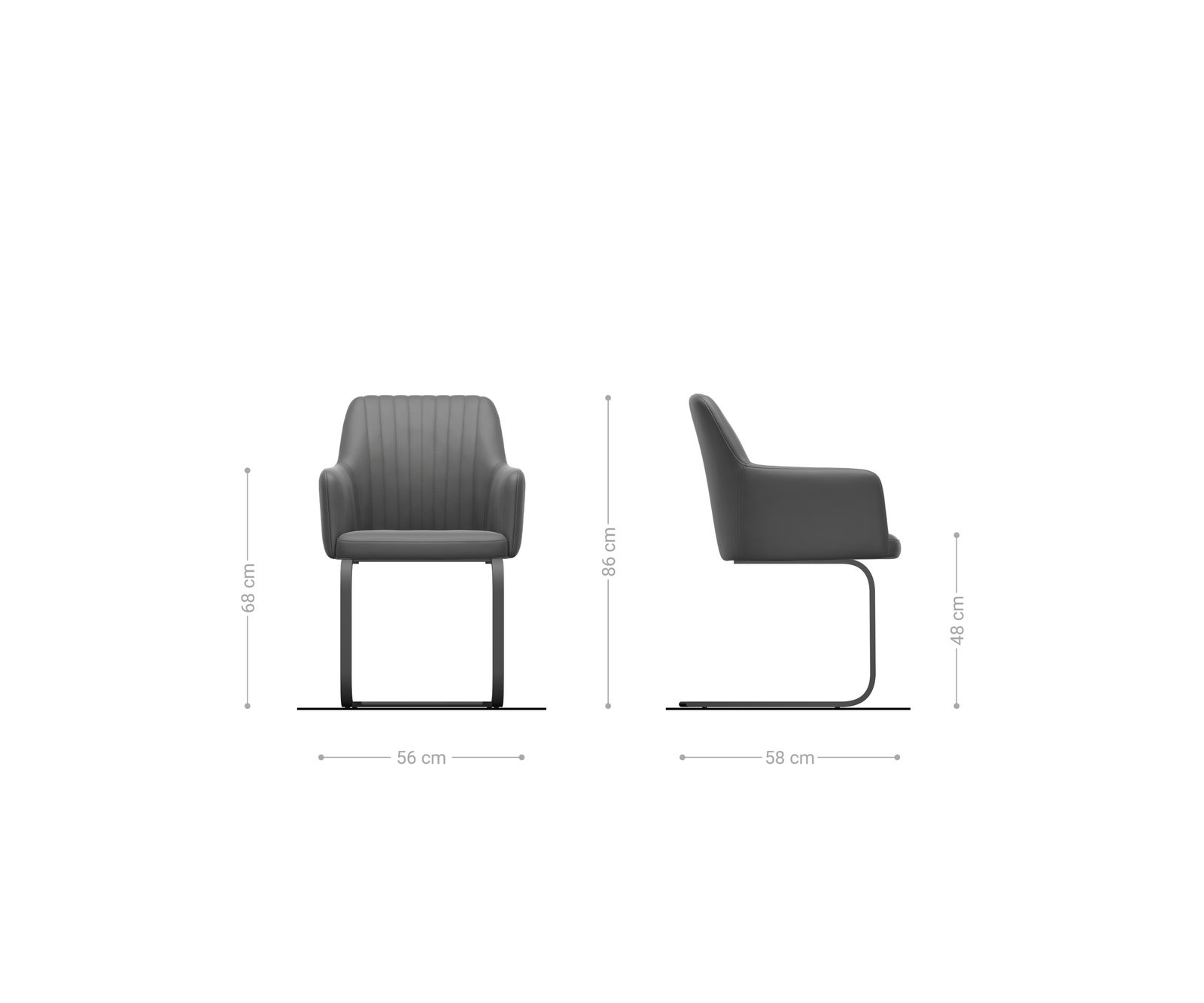 Sledemodel Greg-Flex zachte stof met structuur grijs sledemodel vlak grafiet pocketveer kern 6