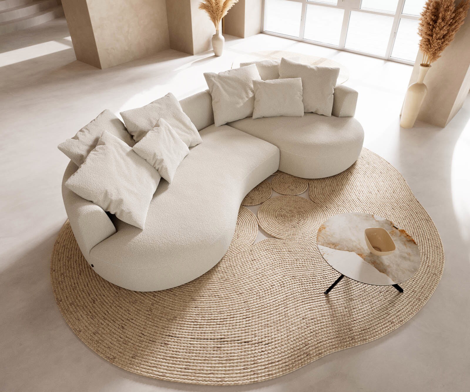 Sofa Edina 330x170 cm Bouclé crème-wit 3