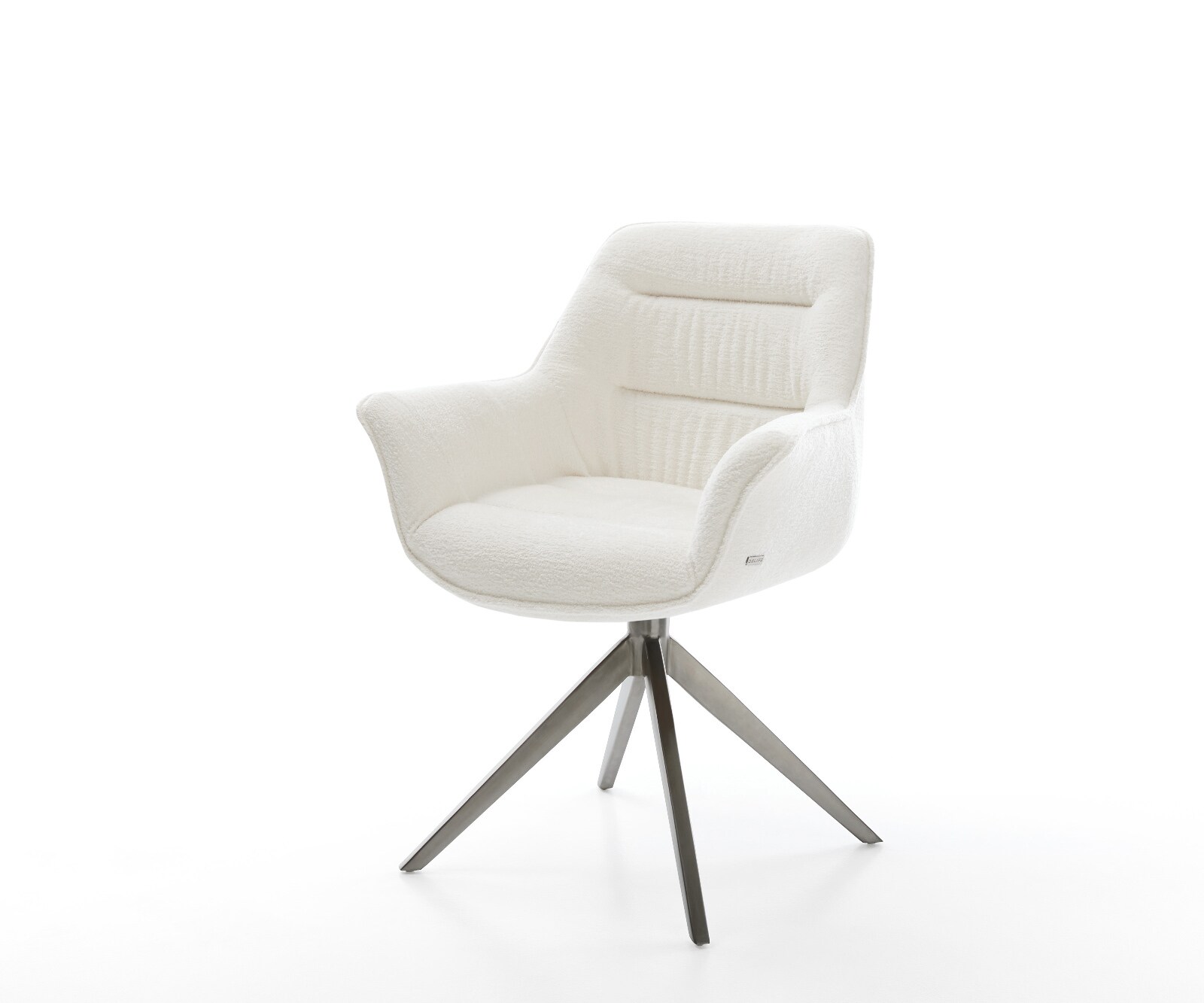 Draaistoel Kaira-Flex bouclé zacht beige kruisframe breed grafiet 360° draaibaar rocker-functie 1