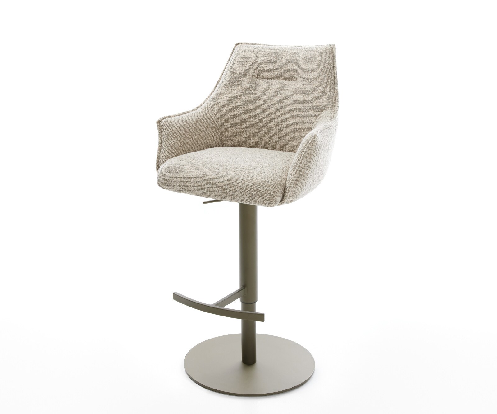 Barstoel Alja-Flex Zachte Geweven stof Beige Draaivoet in hoogte verstelbaar Titaankleurig Titaankleurig Pocketvering 1