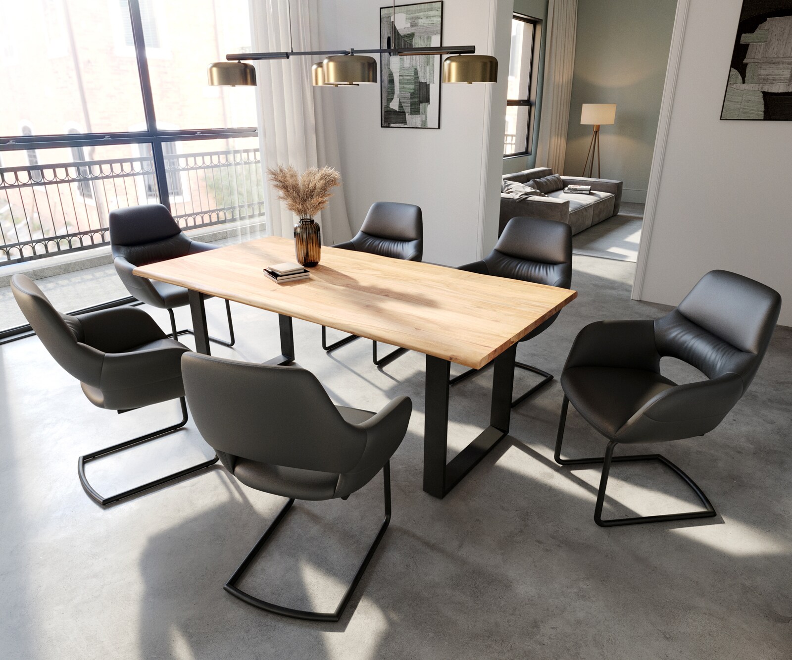 Sledemodel Yago-Flex met armleuning echt leer zwart sledemodel rond zwart pocketveer kern 3 Sledemodel Yago-Flex met armleuning echt leer zwart sledemodel rond zwart pocketveer kern 3