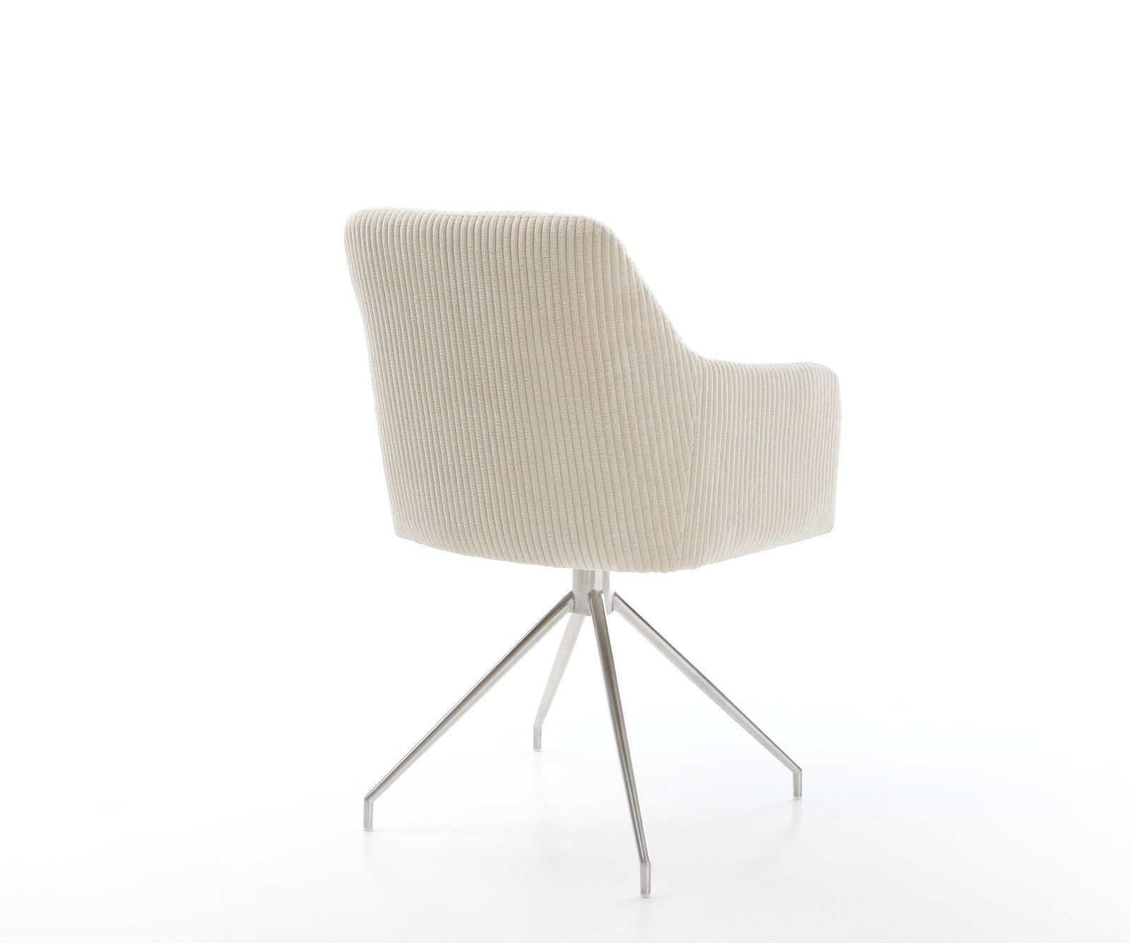 Eetkamerstoel Greg-Flex koord beige kruisframe conisch roestvrij staal pocketveer kern 4
