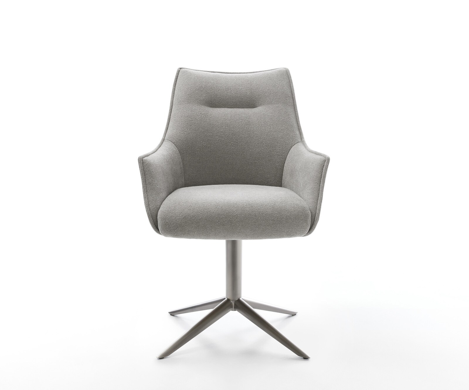 Draaistoel Alja-Flex met armleuning zachte stof met structuur grijs kruispoot grafiet 360° draaibaar rocker-functie pocketveer kern 1
