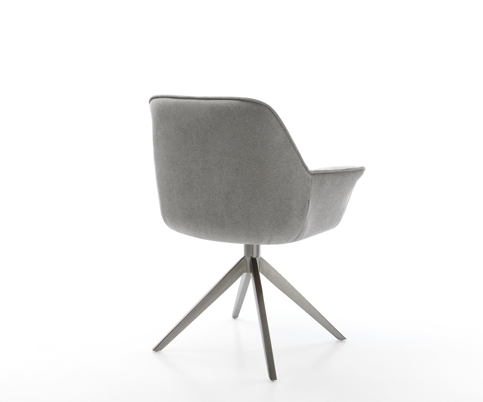 Draaistoel Keila-Flex met armleuning zachte stof met structuur grijs kruisframe breed grafiet 360° draaibaar rocker-functie 4