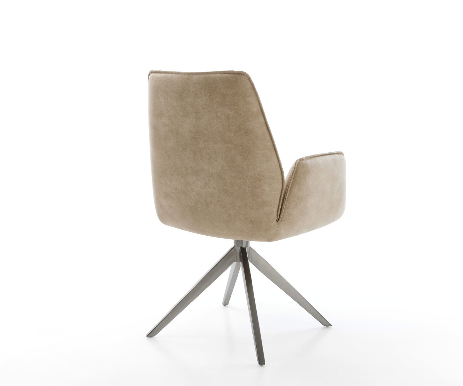Draaistoel Zoa-Flex microvelours beige vintage kruisframe breed grafiet 360° draaibaar rocker-functie pocketveer kern 4