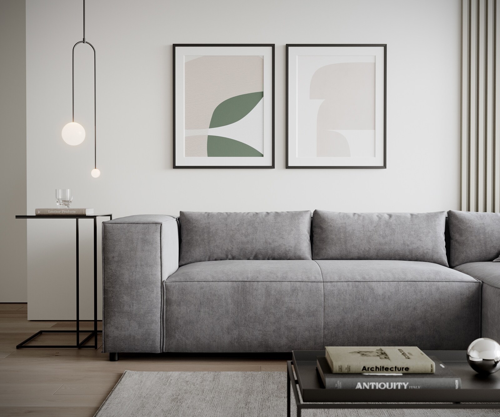 Hoekbank Brom 260 x 175 cm microvezel grijs recamiere rechts 4