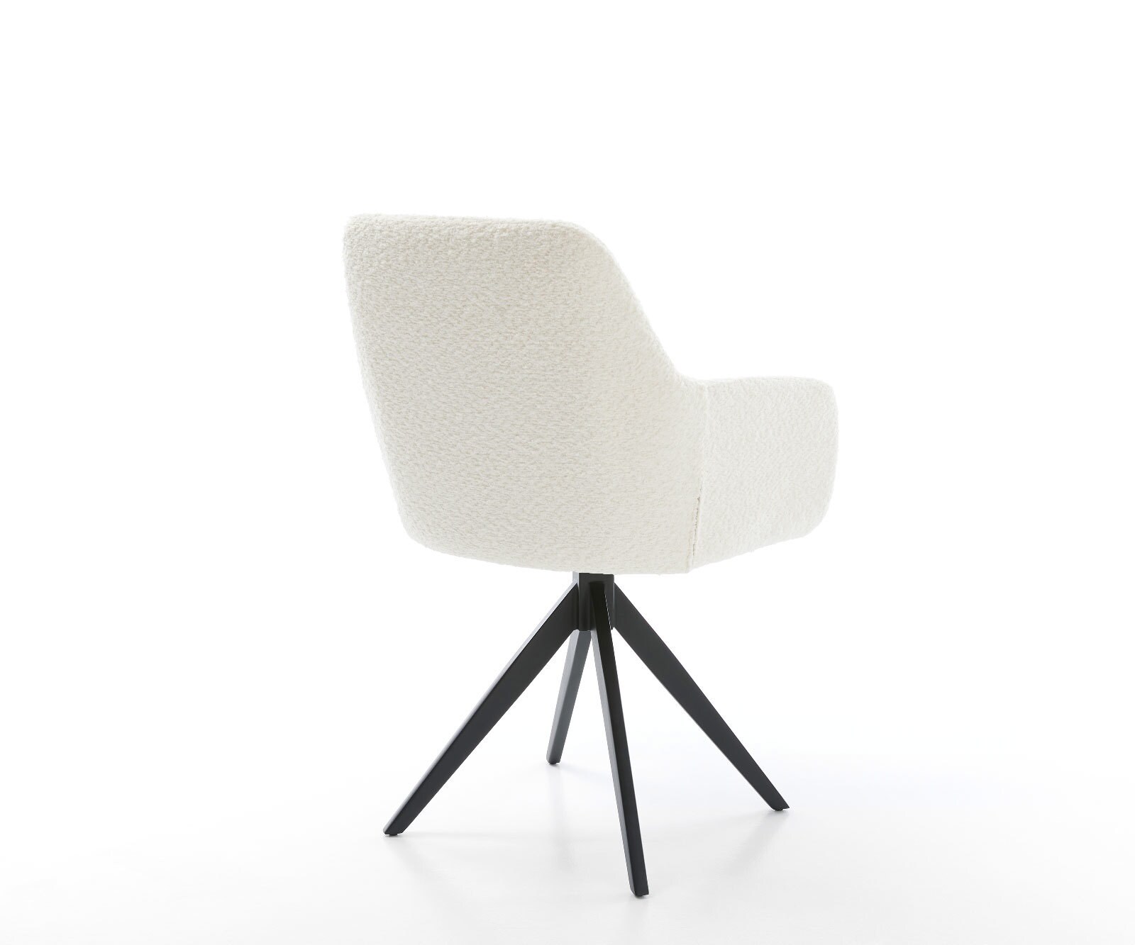 Eetkamerstoel Pejo-Flex bouclé wit kruisframe hoekig zwart pocketveer kern 4