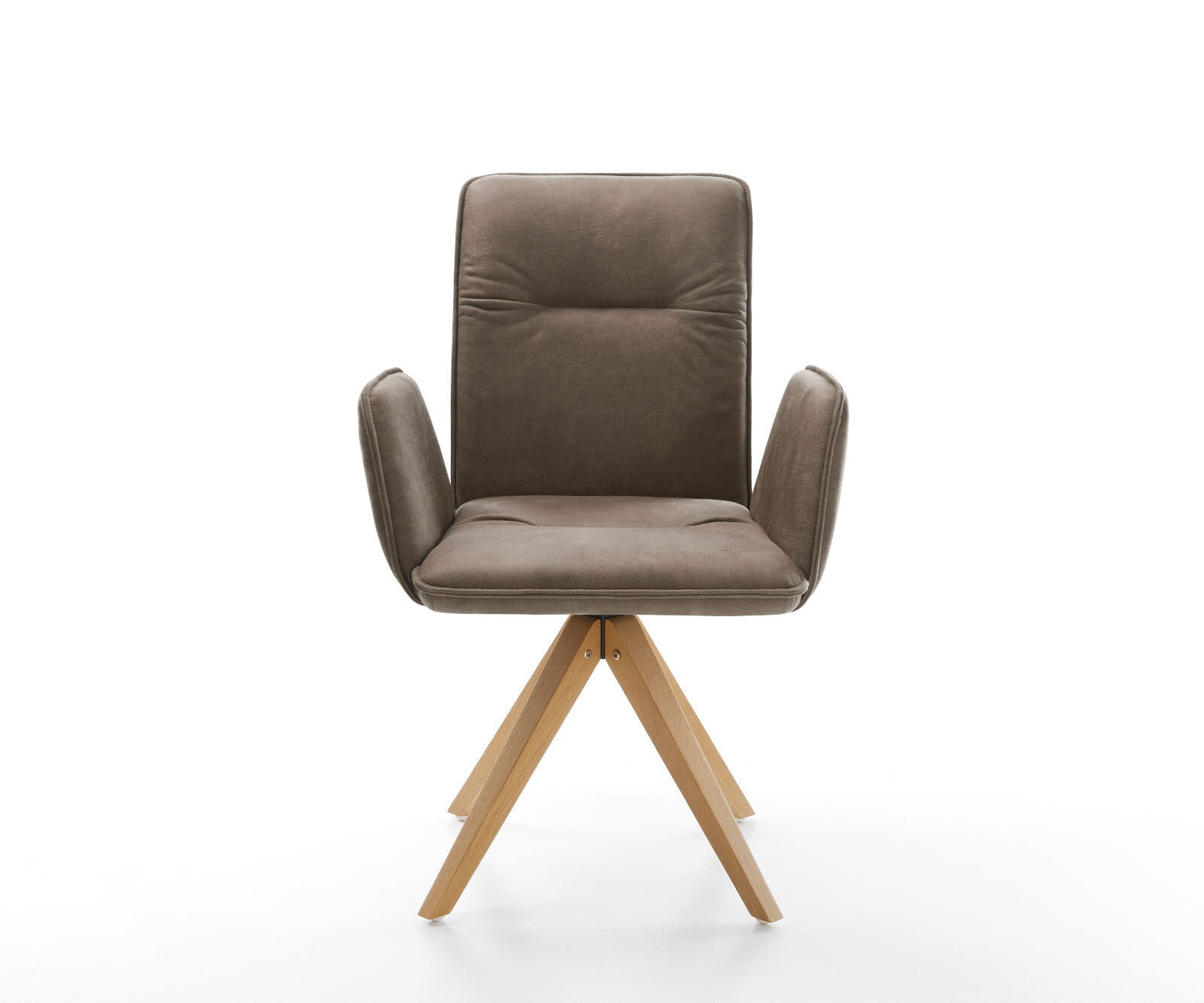 Eetkamerstoel Vinja-Flex microvelours taupe vintage houten frame hoekig natuur 1 Eetkamerstoel Vinja-Flex microvelours taupe vintage houten frame hoekig natuur 1