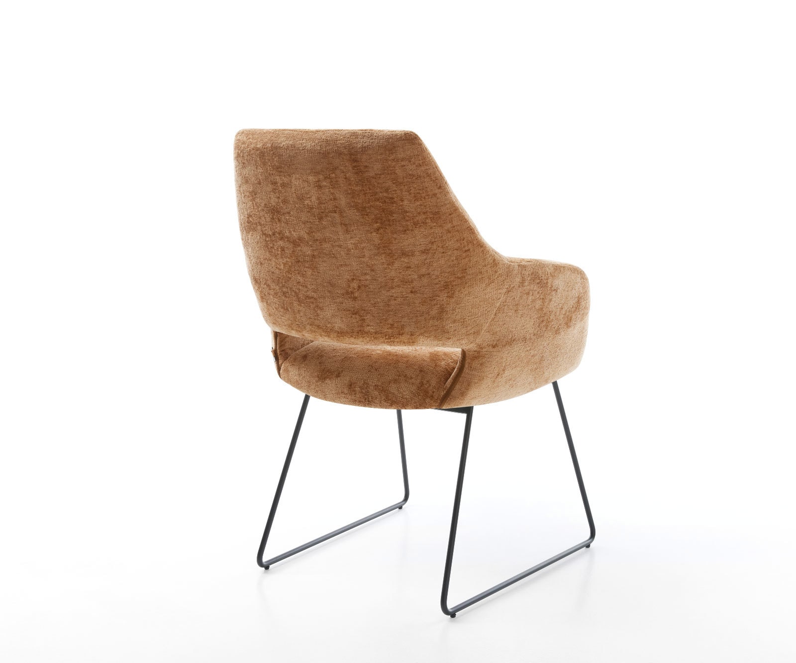 Eetkamerstoel Yago-Flex met armleuning chenille Roest slipframe zwart pocketveer kern 4 Eetkamerstoel Yago-Flex met armleuning chenille Roest slipframe zwart pocketveer kern 4