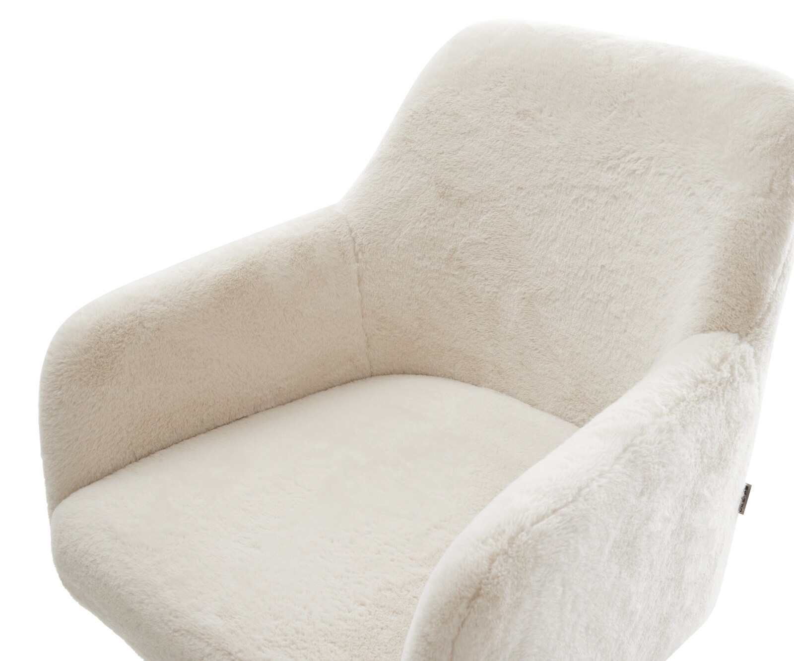 Draaistoel Greg-Flex pluchen crème-wit kruispoot grafiet 360° draaibaar rocker-functie pocketveer kern 4