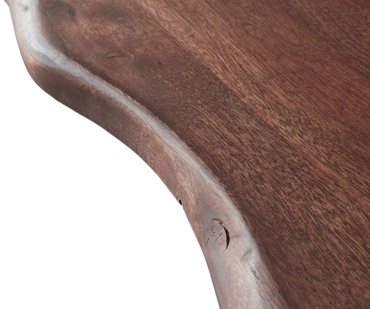 Eettafel Edge 200x100 acacia bruin metaal zwart Live-Edge 4