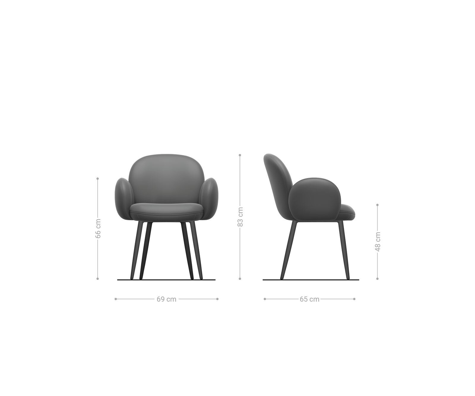 Eetkamerstoel Nube-Flex met armleuning microvelours antraciet vintage 4-poot conisch roestvrij staal pocketveer kern 5 Eetkamerstoel Nube-Flex met armleuning microvelours antraciet vintage 4-poot conisch roestvrij staal pocketveer kern 5