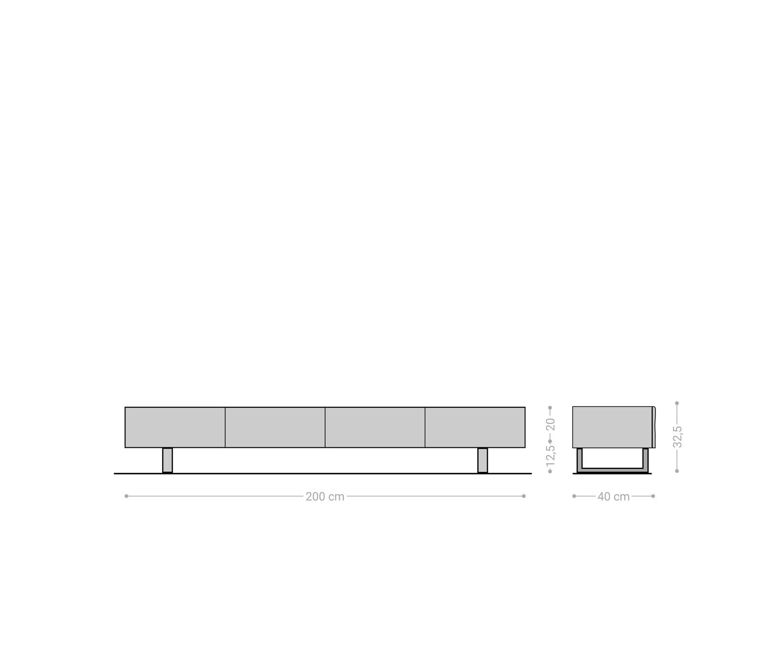 TV-meubel New Live-Edge 200 cm acacia natuur 4 deuren met metalen sledepoten zwart 7