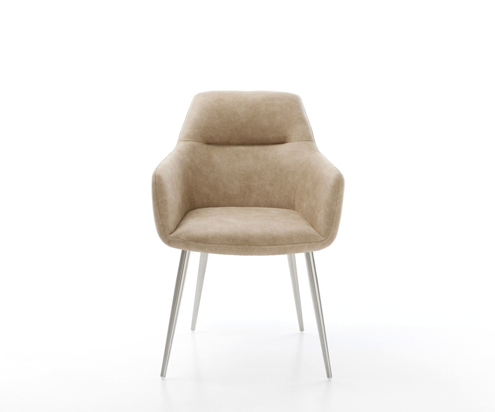 Eetkamerstoel Pejo-Flex microvelours beige vintage 4-poot conisch roestvrij staal pocketveer kern 1 Eetkamerstoel Pejo-Flex microvelours beige vintage 4-poot conisch roestvrij staal pocketveer kern 1