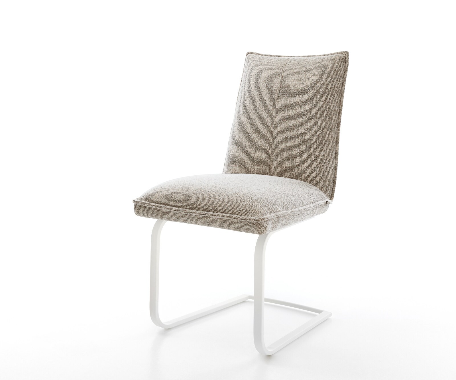 Sledemodel Lelio-Flex geweven stof beige sledemodel vlak wit pocketveer kern