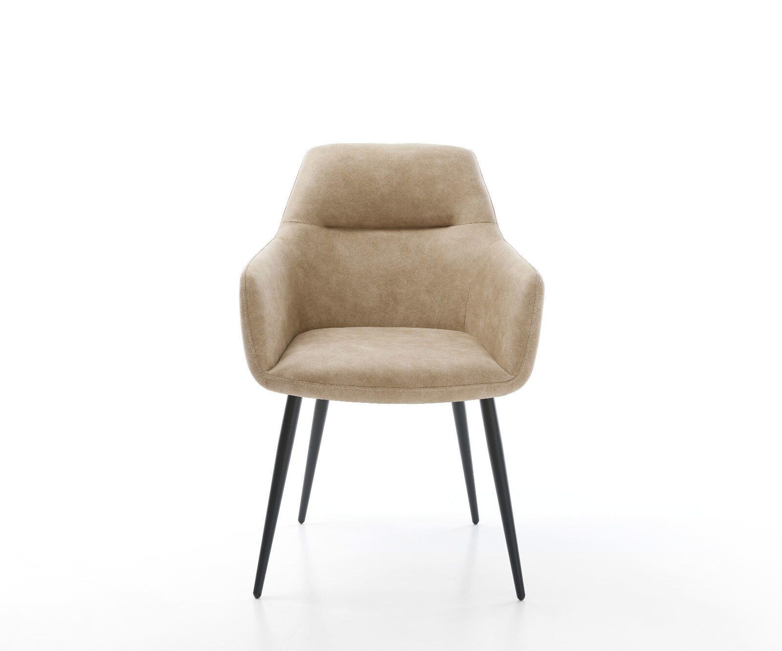 Eetkamerstoel Pejo-Flex microvelours beige vintage 4-poot conisch zwart pocketveer kern 1 Eetkamerstoel Pejo-Flex microvelours beige vintage 4-poot conisch zwart pocketveer kern 1