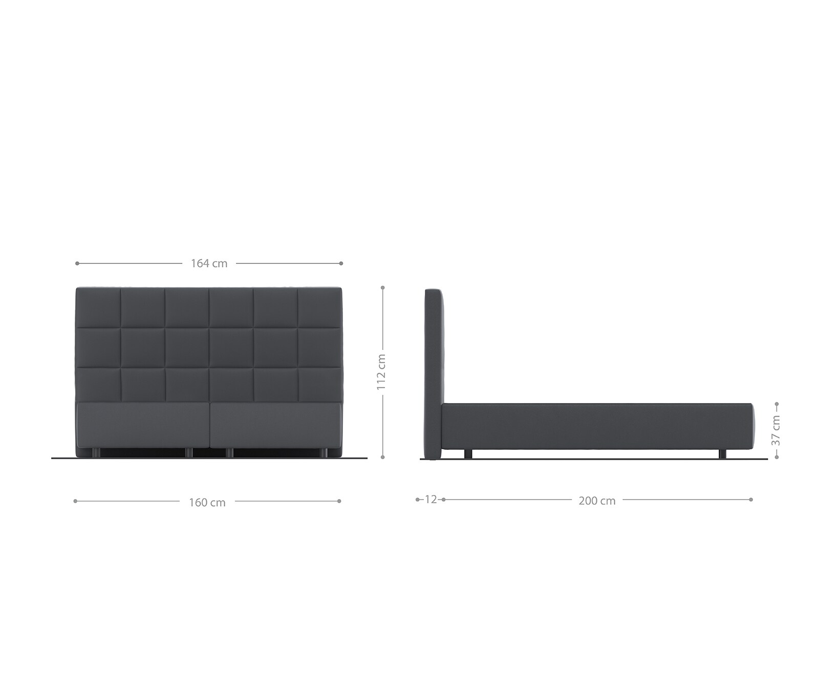 Boxspring-frame Dream-Fine 160x200 microvezel grijs 2