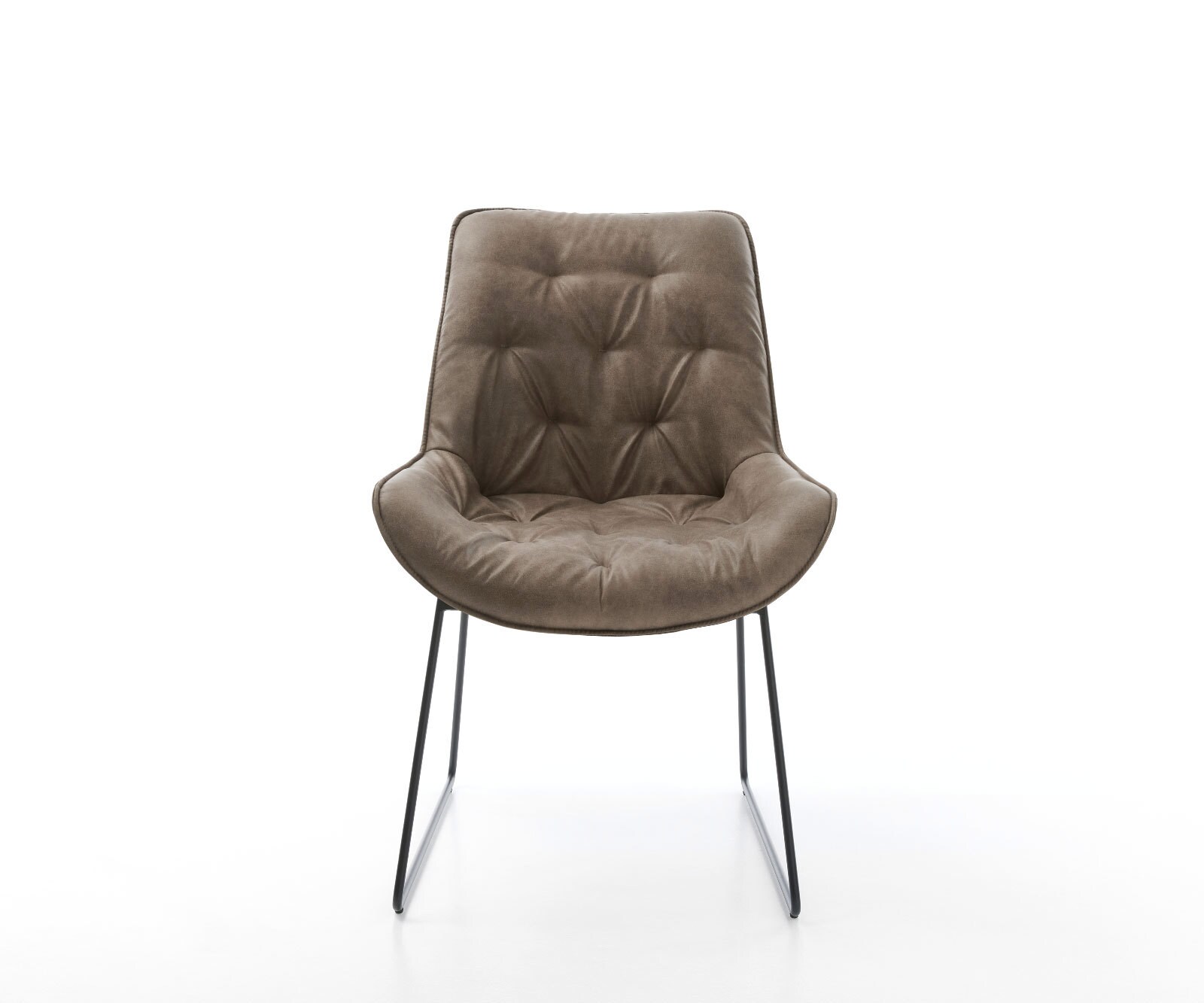 Eetkamerstoel Taimi-Flex microvelours taupe vintage slipframe zwart 2 Eetkamerstoel Taimi-Flex microvelours taupe vintage slipframe zwart 2