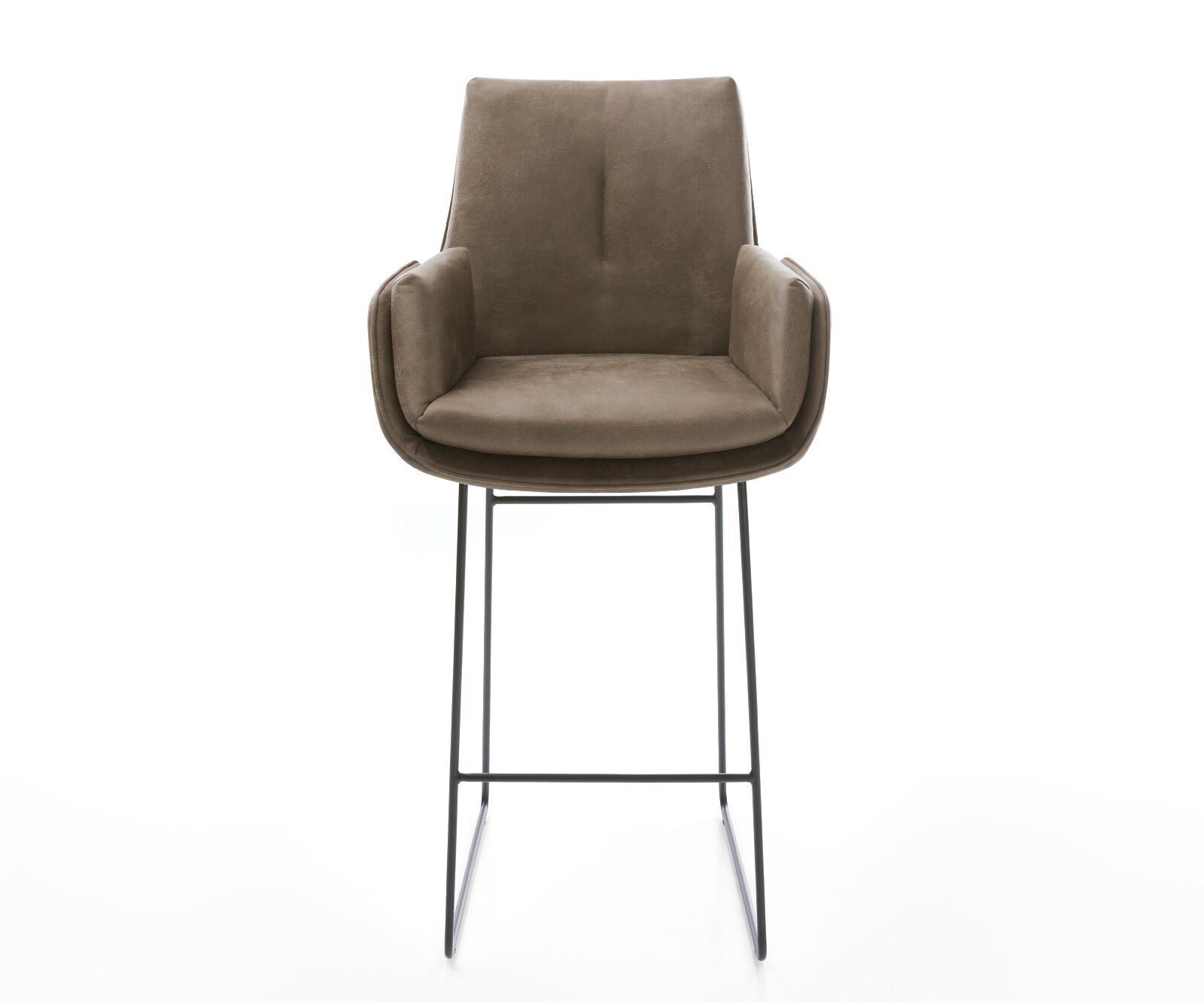 Barstoel Clea-Flex Microvezel Taupe Vintage Sledeonderstel metaal zwart Zwart 2