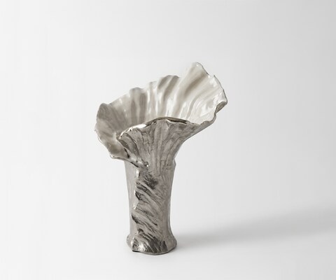 Vaas Floris B31 x D30 x H42 cm Aluminium Platin Opal Handgemaakt