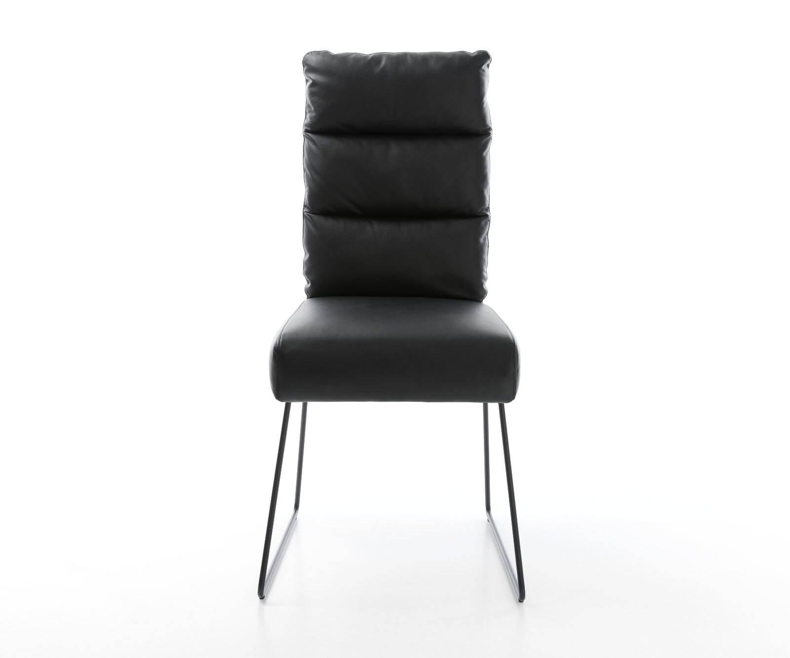 Eetkamerstoel Pela-Flex echt leer zwart slipframe zwart pocketveer kern 1 Eetkamerstoel Pela-Flex echt leer zwart slipframe zwart pocketveer kern 1